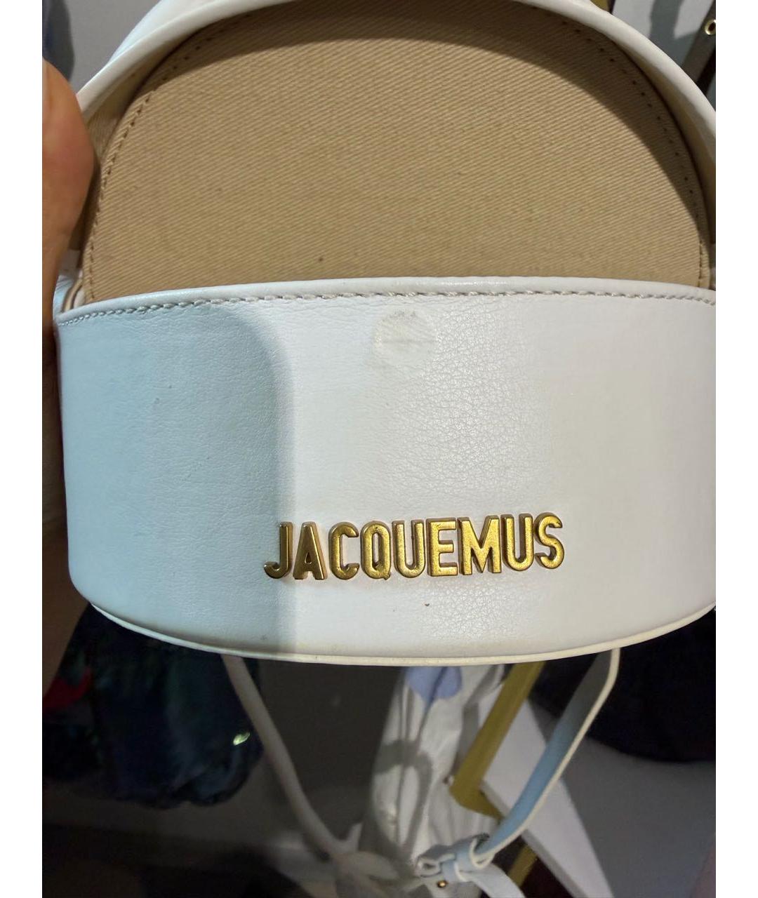 JACQUEMUS Белая кожаная сумка через плечо, фото 6