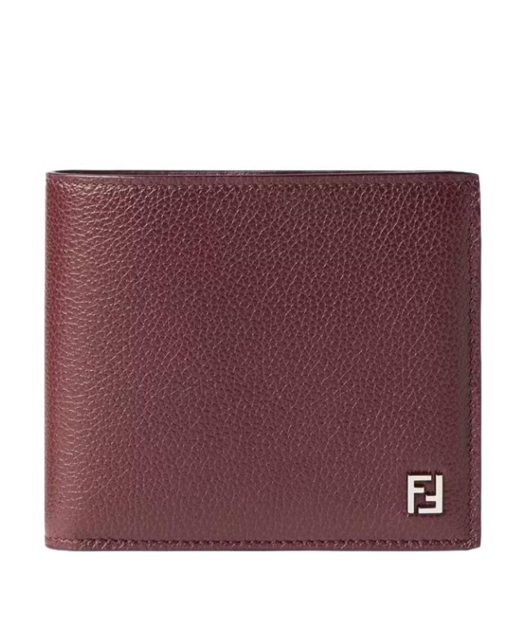 FENDI Бордовый кожаный кошелек, фото 1