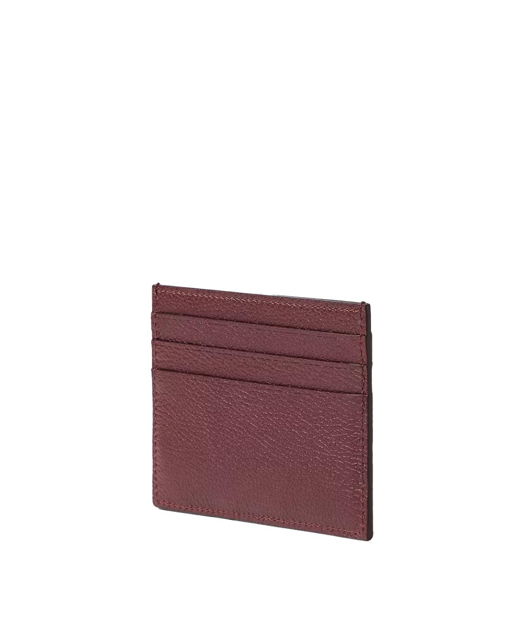FENDI Бордовый кожаный кардхолдер, фото 2