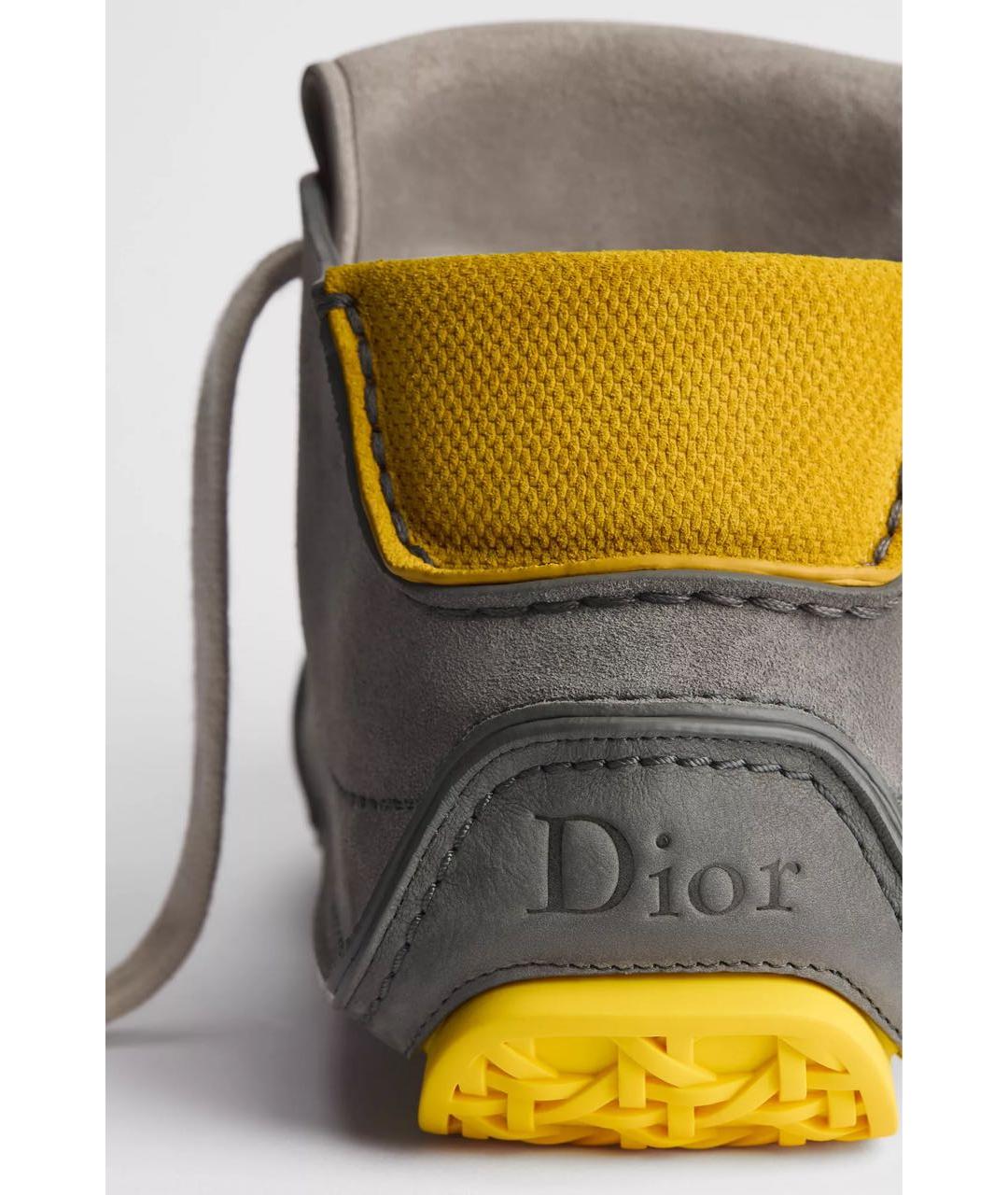 CHRISTIAN DIOR Серые нубуковые низкие ботинки, фото 3