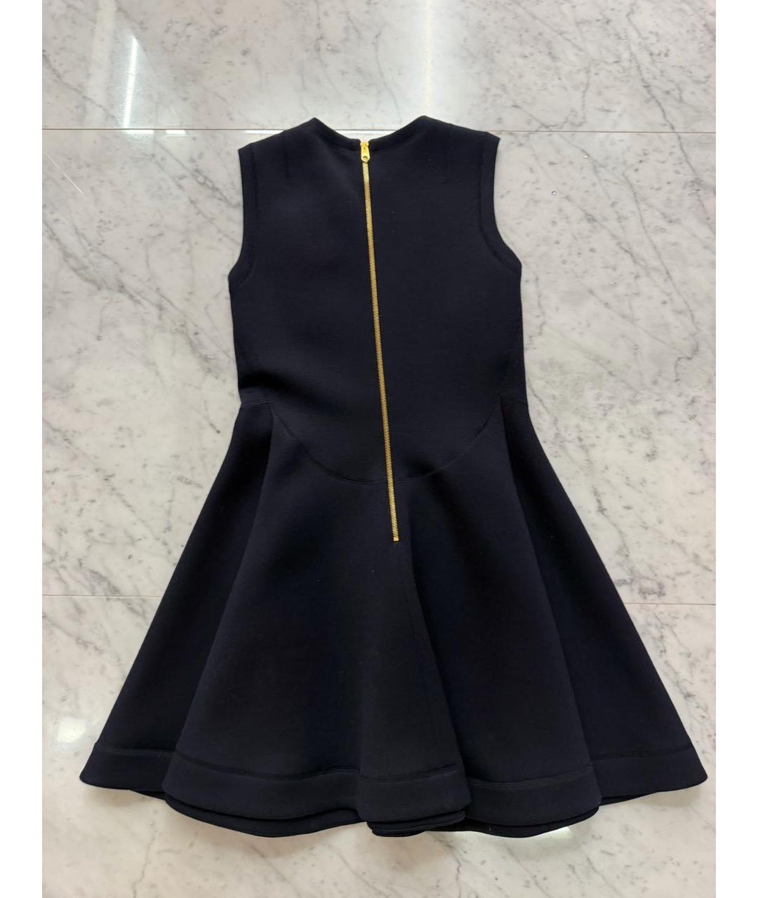 CHRISTIAN DIOR Темно-синее шерстяное повседневное платье, фото 3