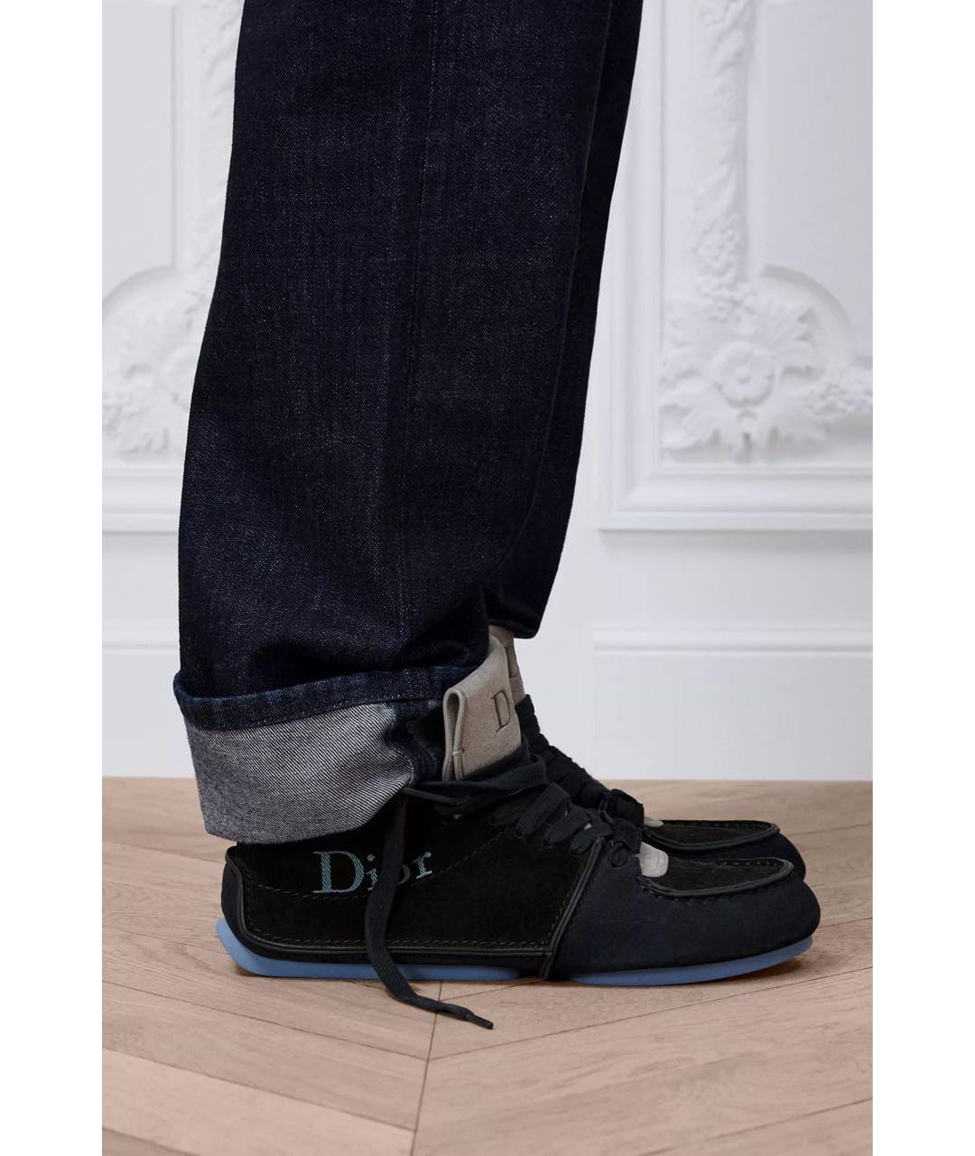CHRISTIAN DIOR Черные нубуковые низкие ботинки, фото 5