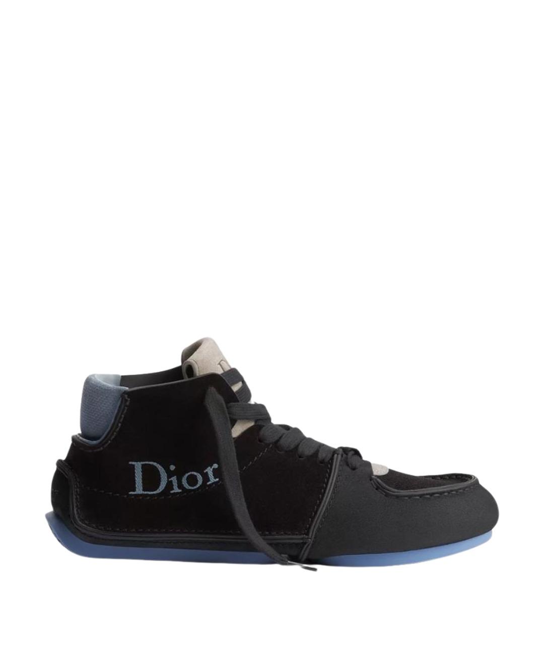 CHRISTIAN DIOR Черные нубуковые низкие ботинки, фото 1