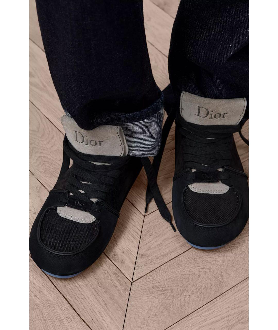 CHRISTIAN DIOR Черные нубуковые низкие ботинки, фото 6