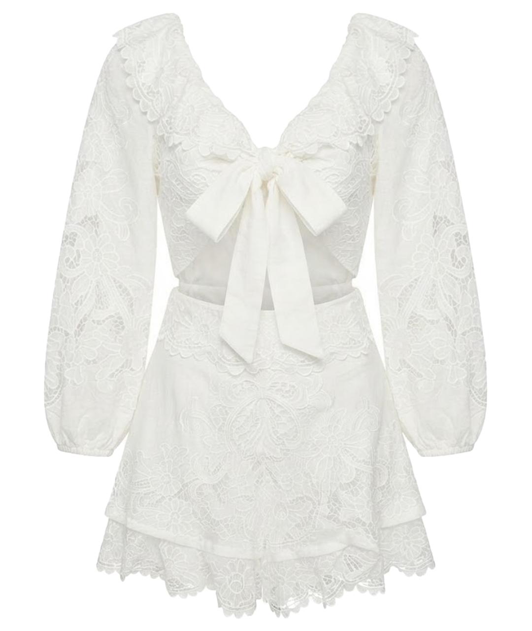 ZIMMERMANN Белое хлопковое повседневное платье, фото 1