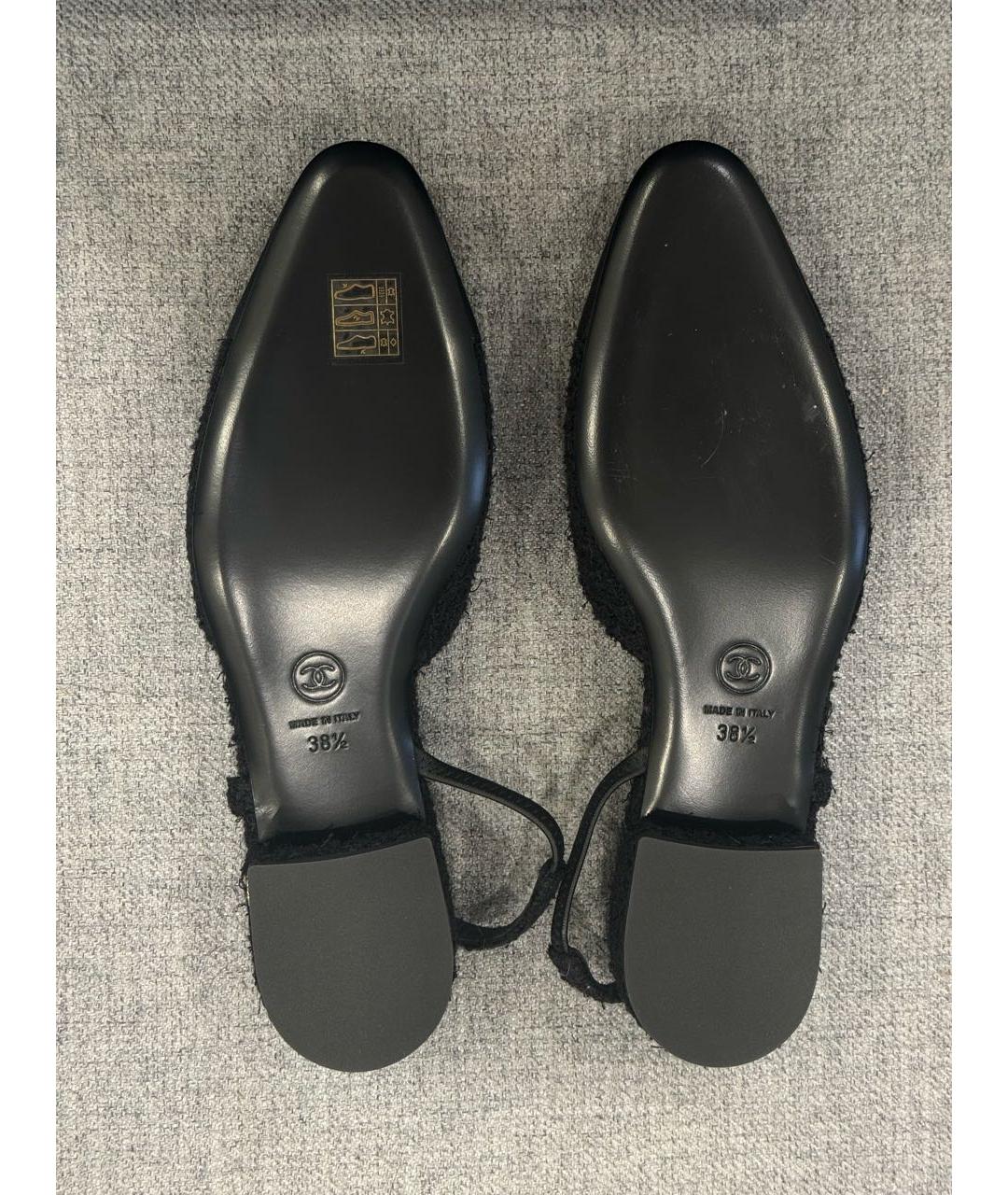 CHANEL Черные текстильные туфли, фото 3