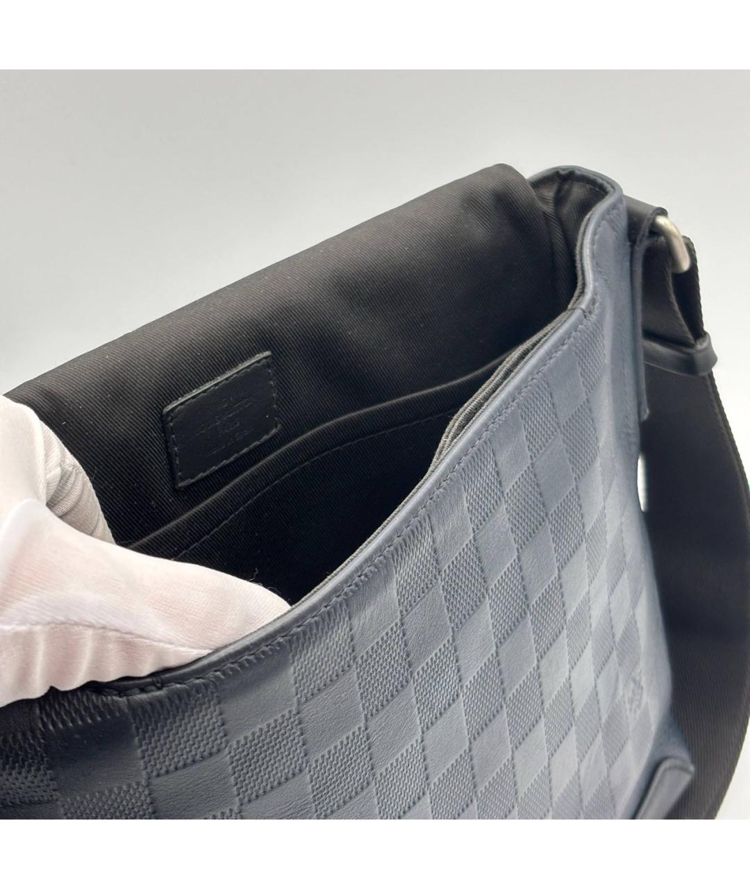 LOUIS VUITTON Черная кожаная сумка на плечо, фото 2