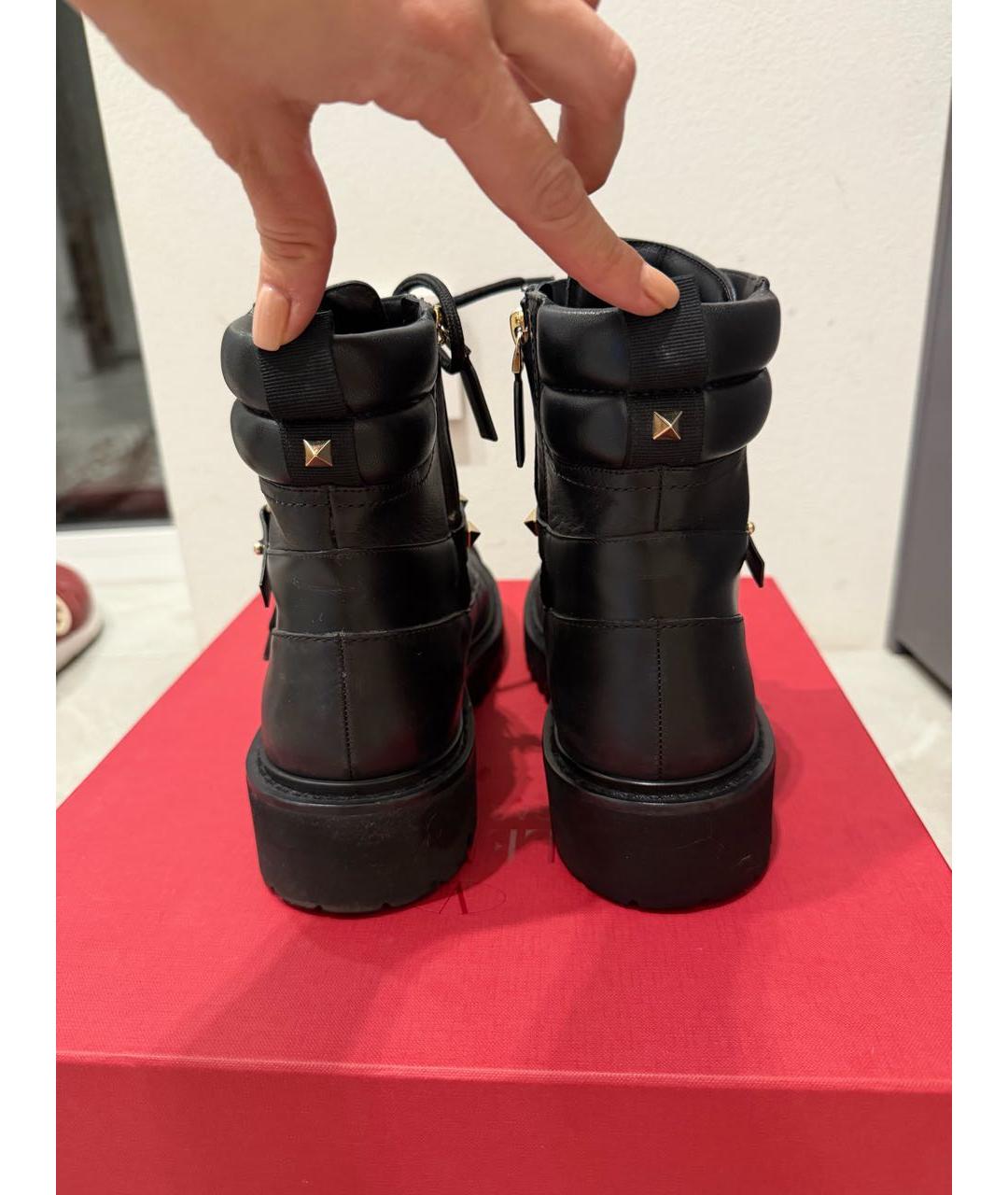 VALENTINO Черные кожаные ботинки, фото 4
