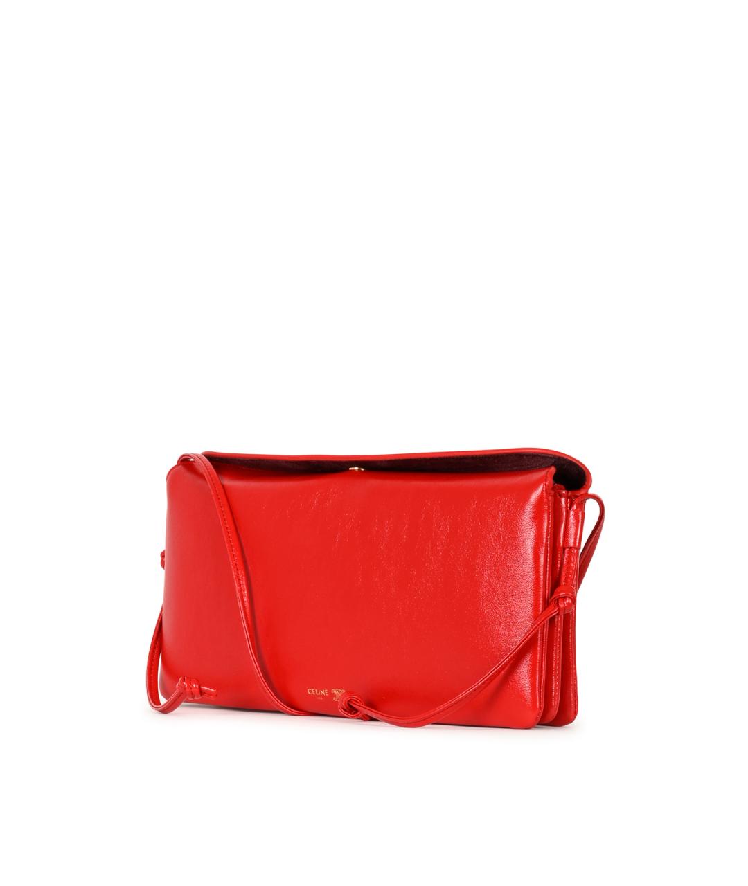 CELINE Красная кожаная сумка через плечо, фото 2