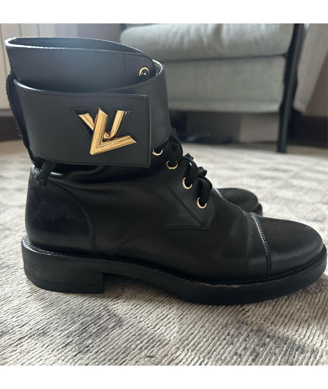 LOUIS VUITTON Черные кожаные ботинки, фото 9