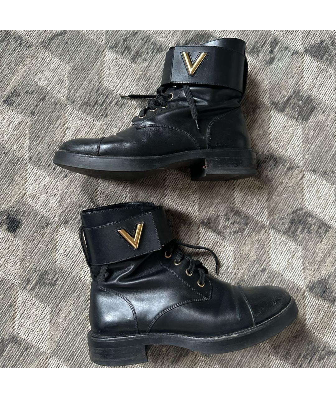 LOUIS VUITTON Черные кожаные ботинки, фото 3