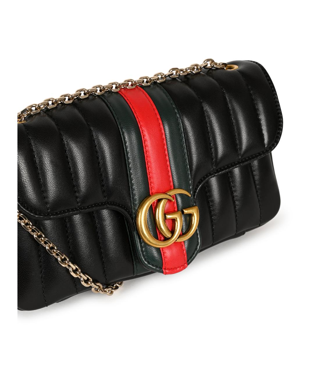 GUCCI Черная кожаная сумка через плечо, фото 4
