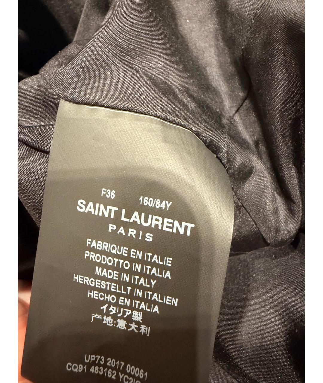 SAINT LAURENT Черное замшевое платье, фото 7