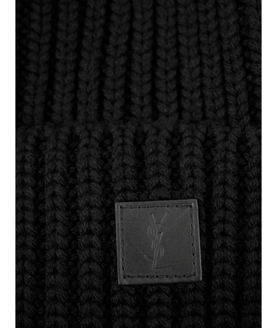 SAINT LAURENT Черная шерстяная шляпа, фото 3