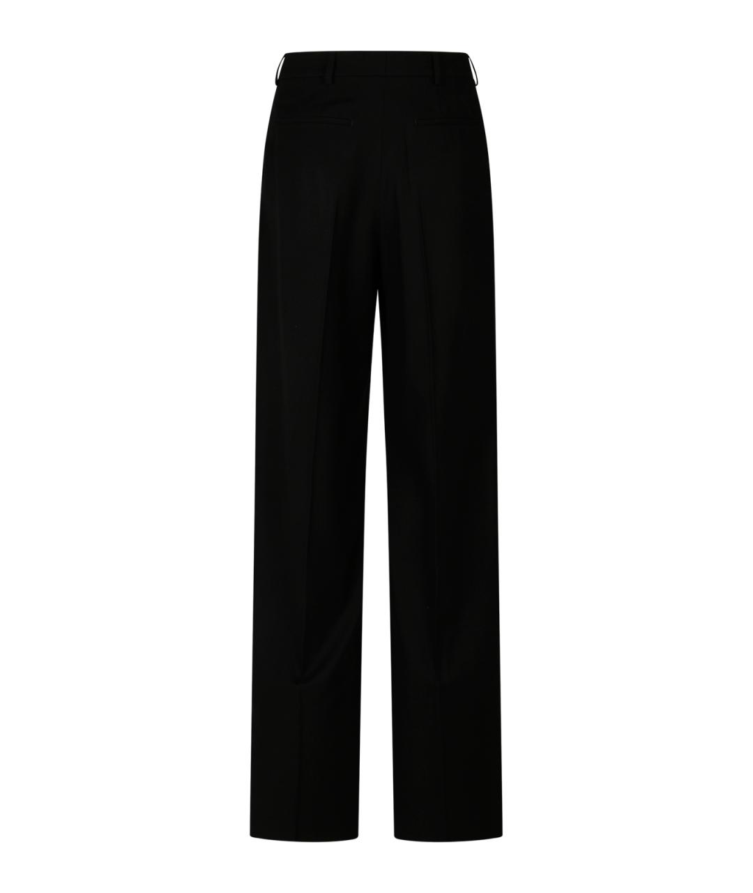 SAINT LAURENT Черные шерстяные повседневные брюки, фото 2