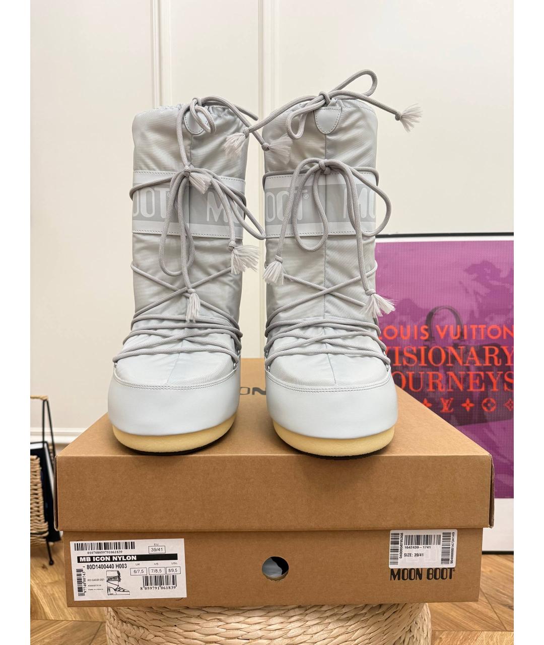 MOON BOOT Серые синтетические сапоги, фото 4