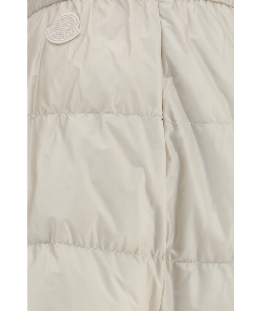 MONCLER Бежевая синтетическая юбка миди, фото 3