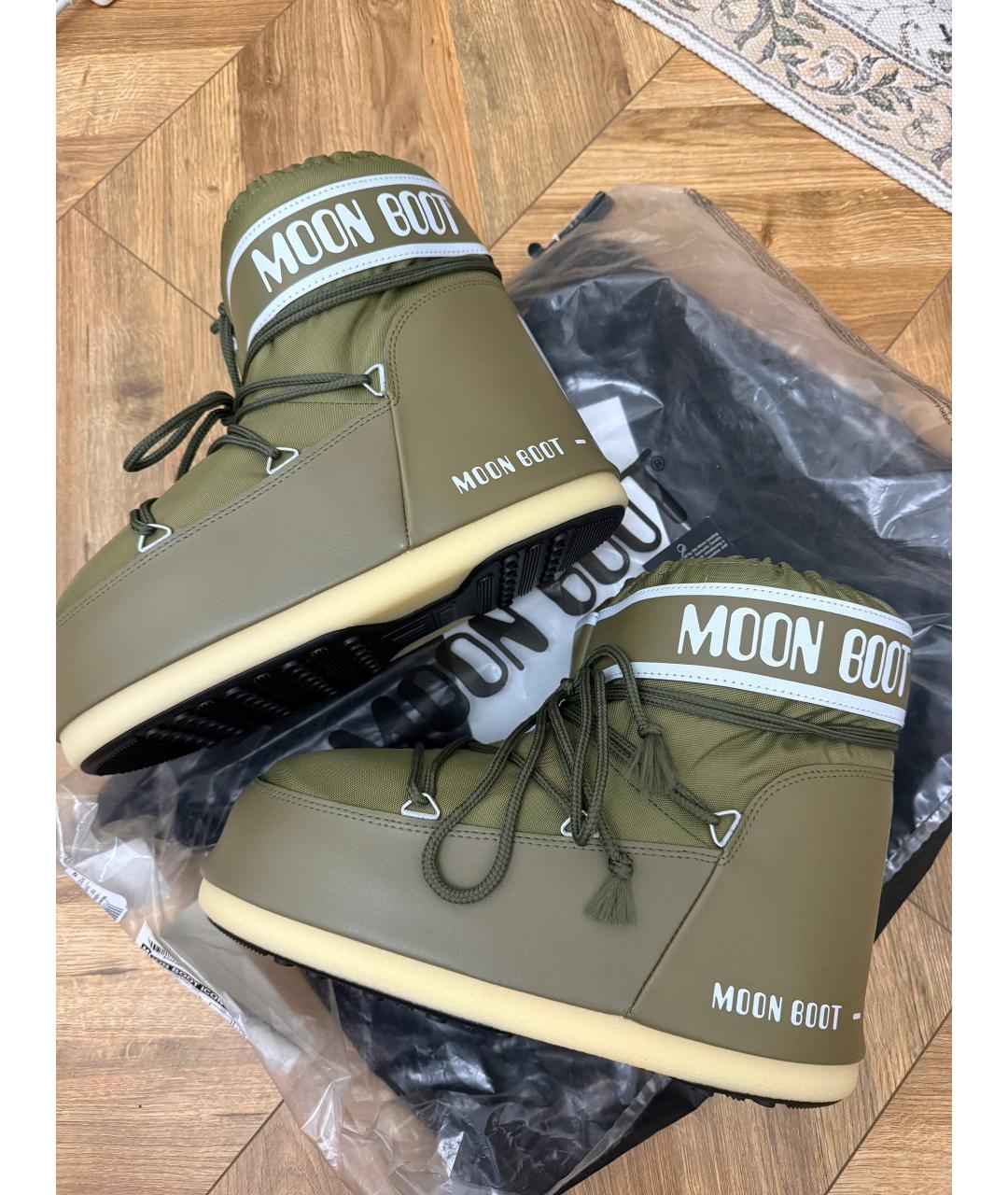 MOON BOOT Хаки синтетические высокие ботинки, фото 2