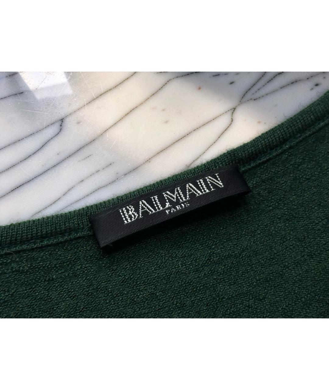 BALMAIN Зеленый шерстяной джемпер / свитер, фото 5