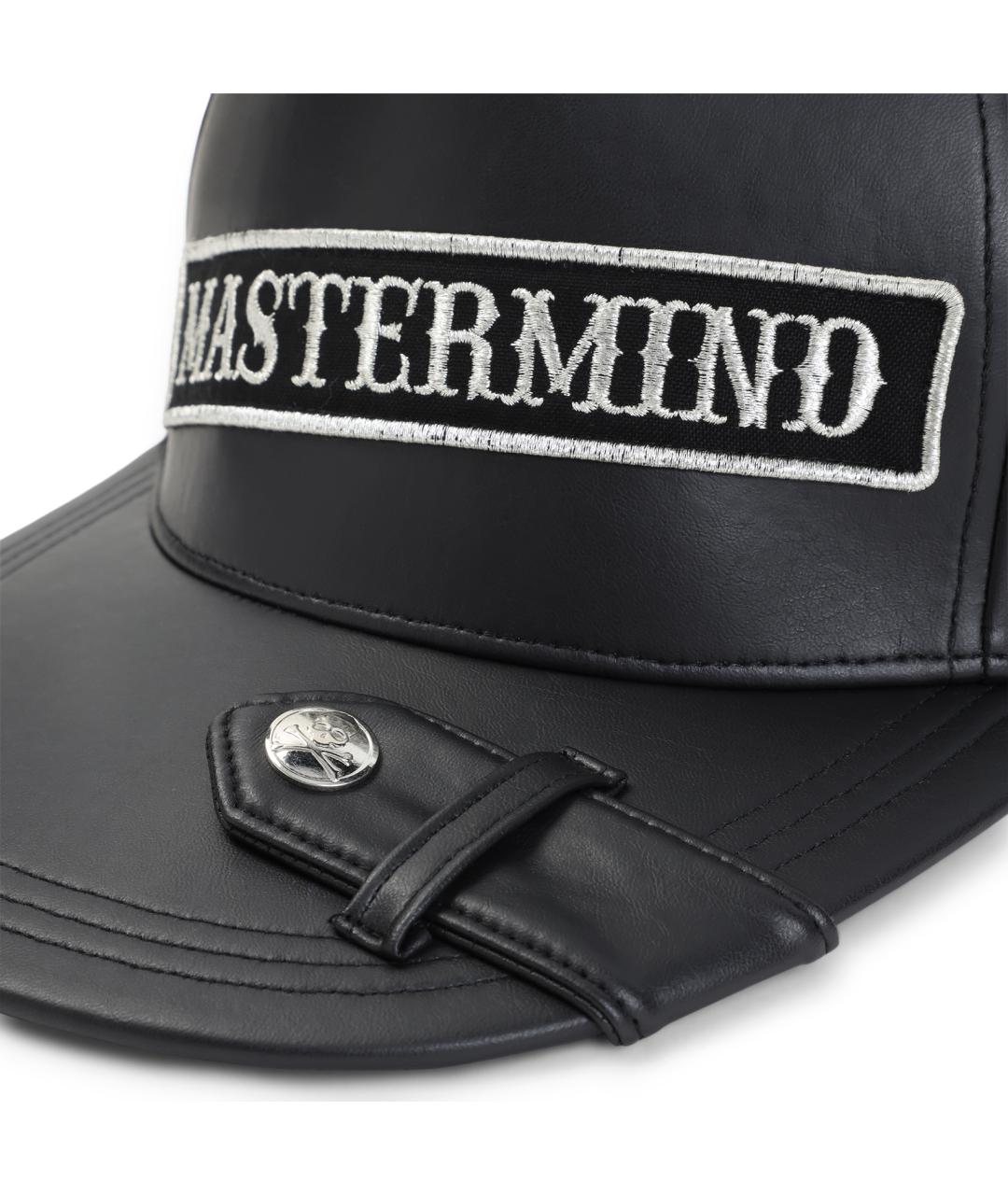 MASTERMIND WORLD Черная кожаная кепка/бейсболка, фото 3