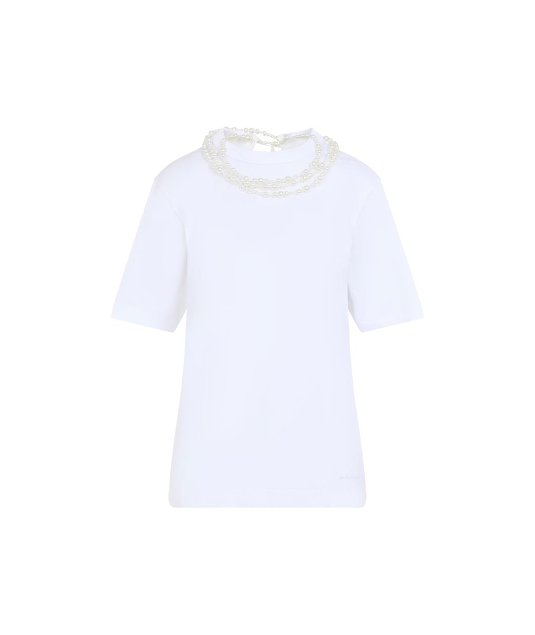 Carven Белая хлопковая футболка, фото 4