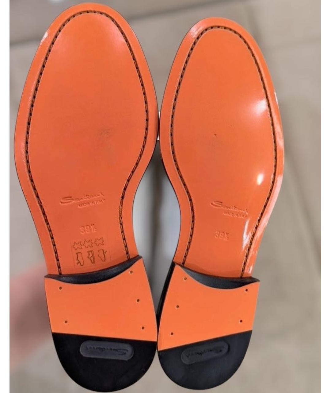 SANTONI Белые кожаные лоферы, фото 6