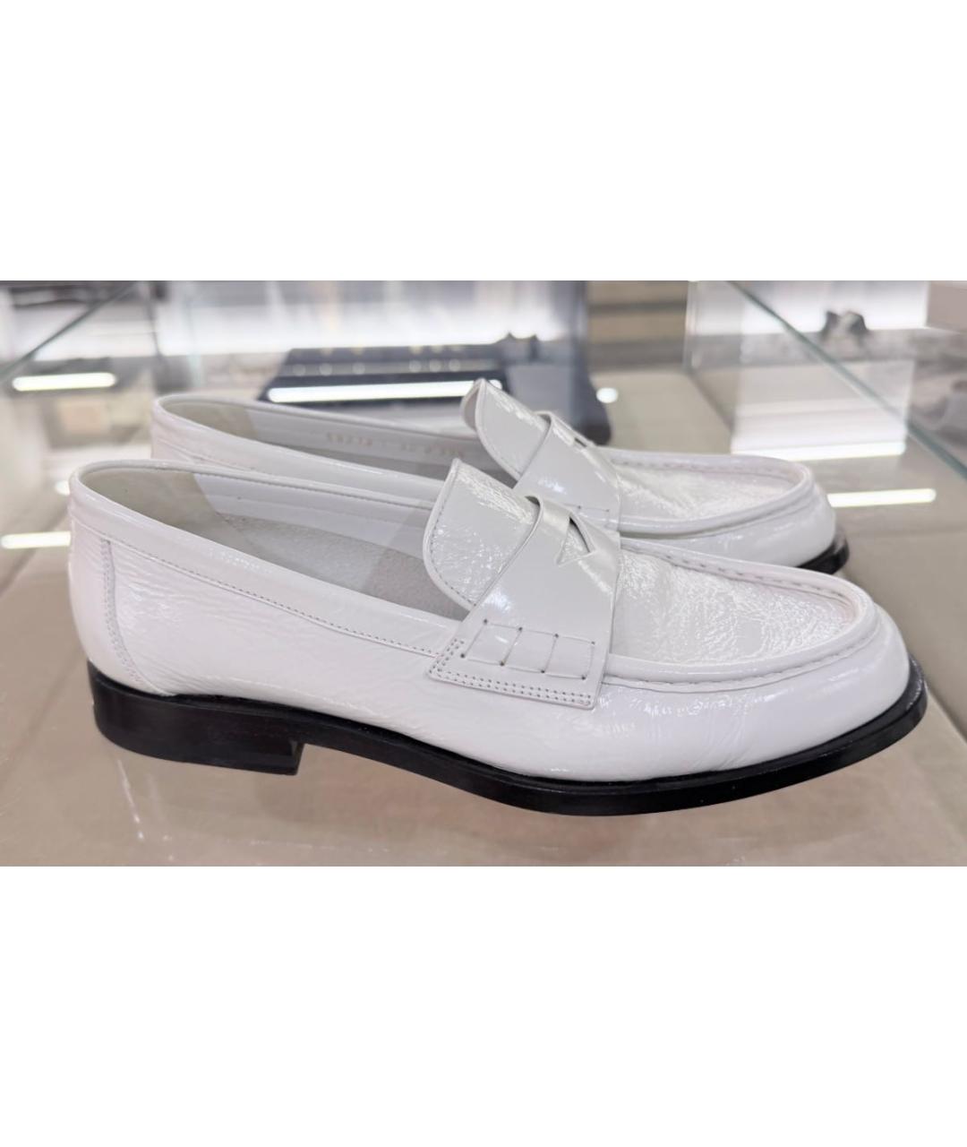 SANTONI Белые кожаные лоферы, фото 7
