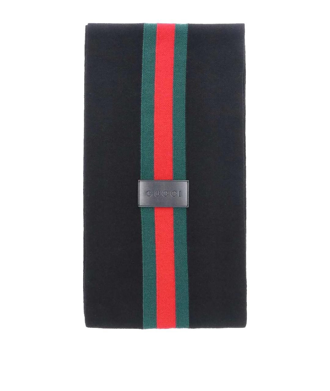 GUCCI Черный кашемировый шарф, фото 2