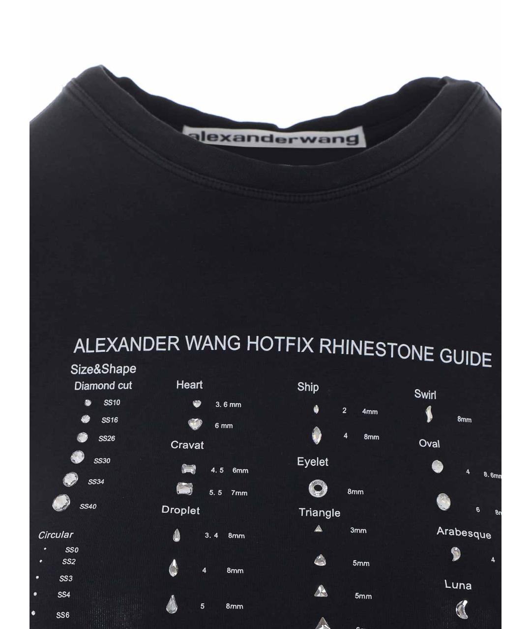 ALEXANDER WANG Черная хлопковая футболка, фото 4