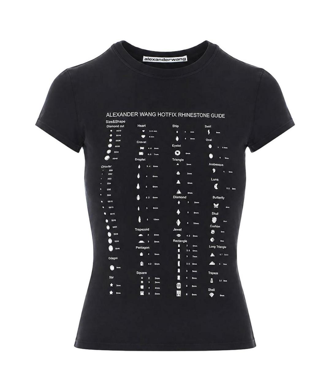 ALEXANDER WANG Черная хлопковая футболка, фото 1