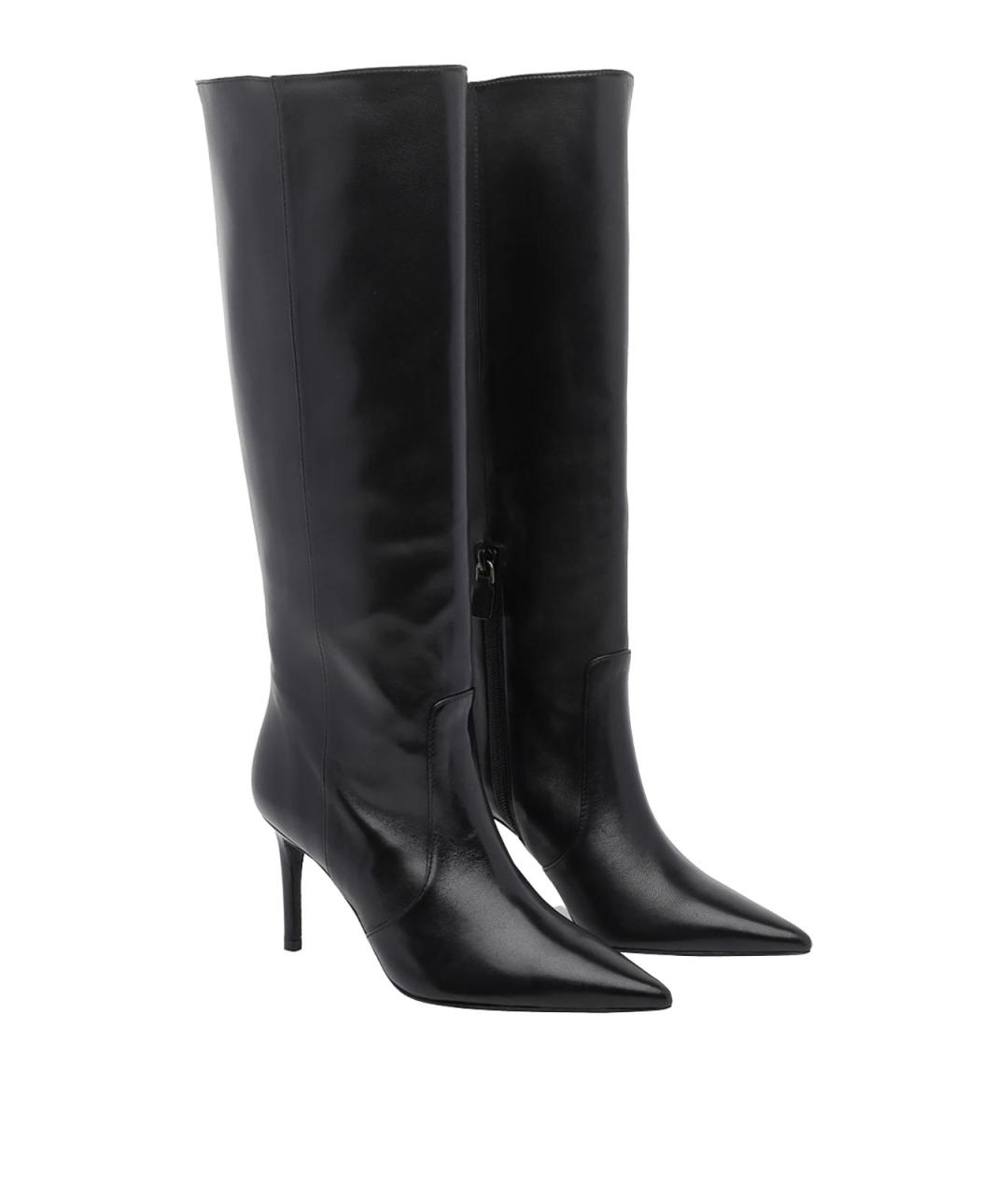 STUART WEITZMAN Черные кожаные сапоги, фото 2