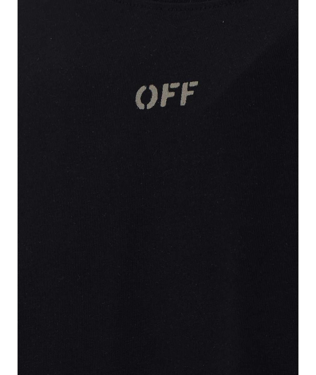 OFF-WHITE Черная хлопковая футболка, фото 3