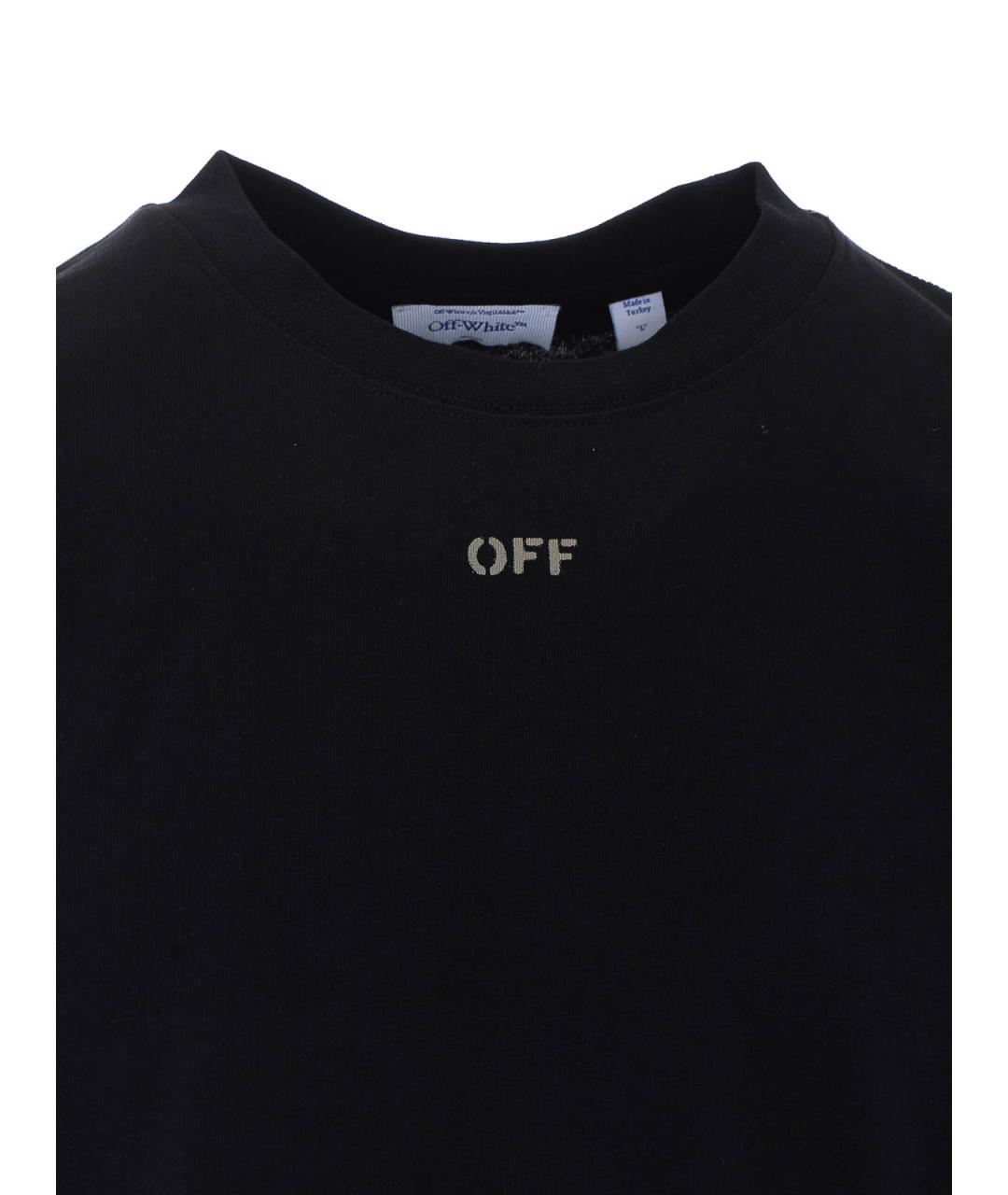 OFF-WHITE Черная хлопковая футболка, фото 4