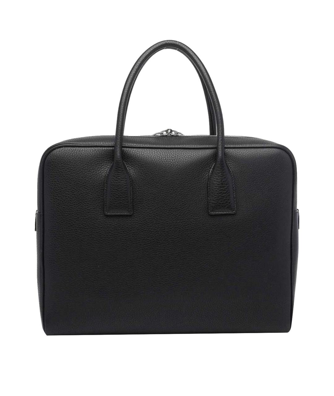 SAINT LAURENT Черный кожаный портфель, фото 3