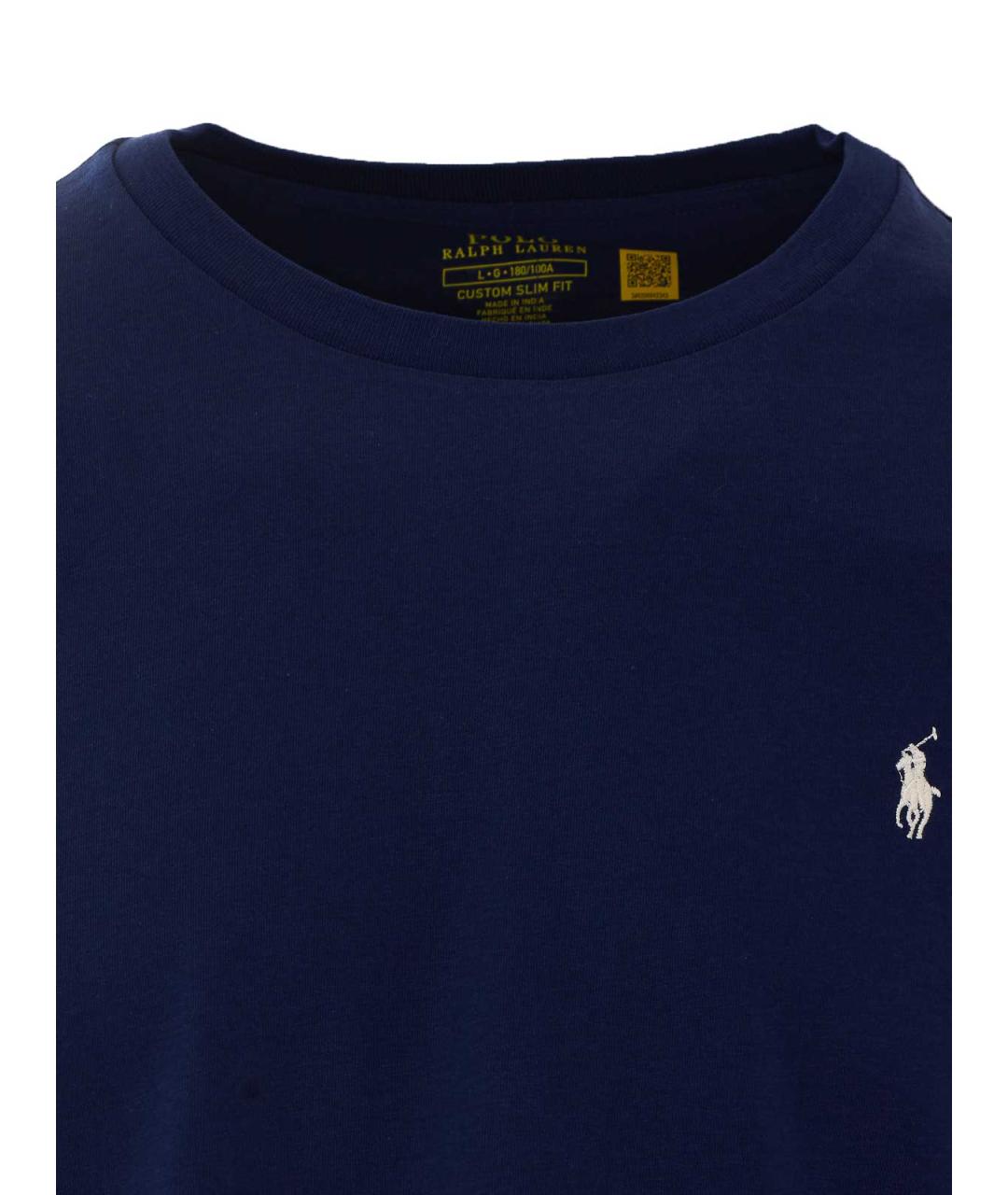 POLO RALPH LAUREN Синяя хлопковая футболка, фото 4