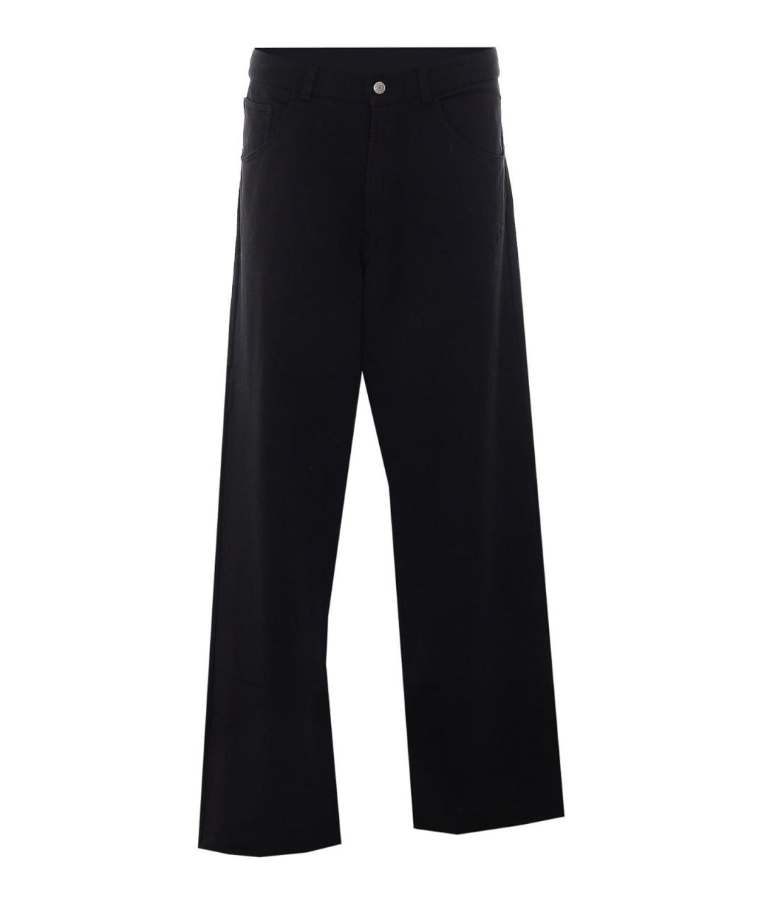 MM6 MAISON MARGIELA Черные хлопковые повседневные брюки, фото 1