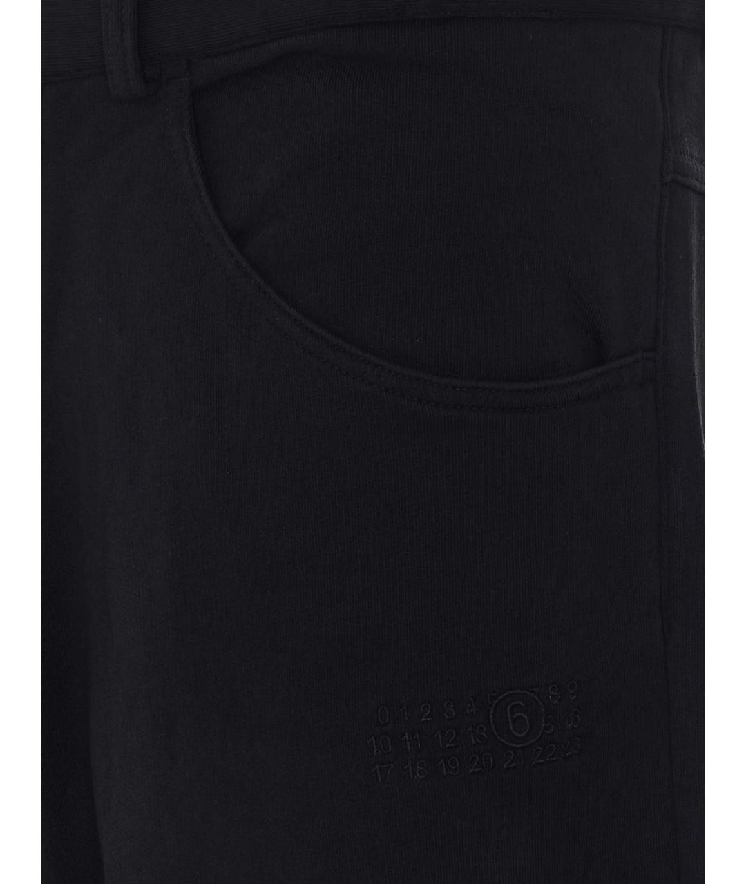 MM6 MAISON MARGIELA Черные хлопковые повседневные брюки, фото 3