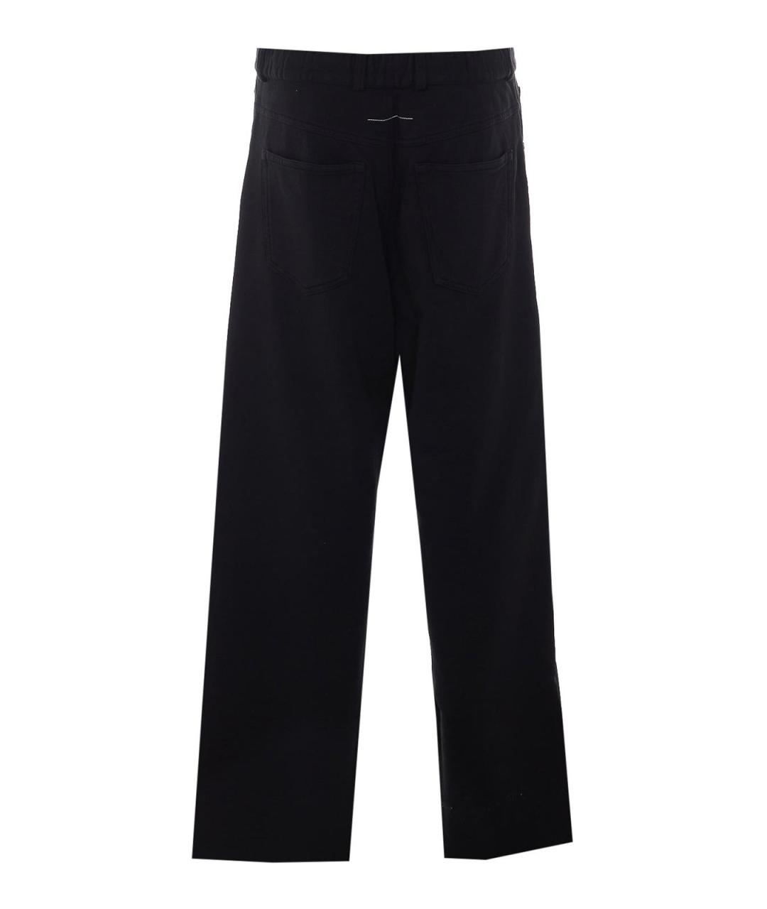 MM6 MAISON MARGIELA Черные хлопковые повседневные брюки, фото 2