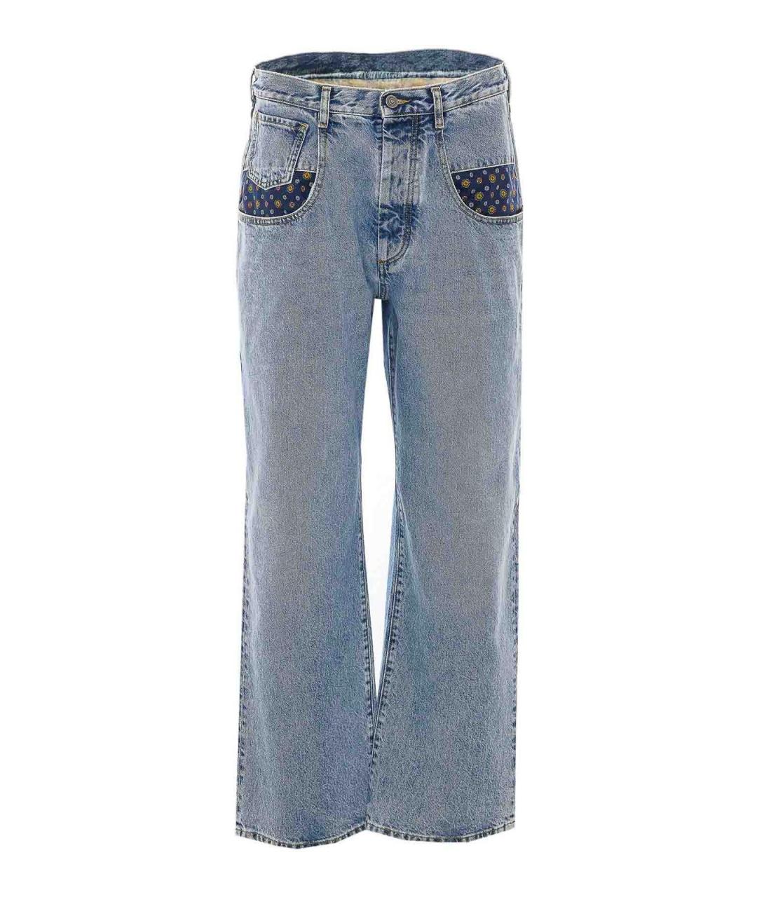 MAISON MARGIELA Синие хлопковые прямые джинсы, фото 1