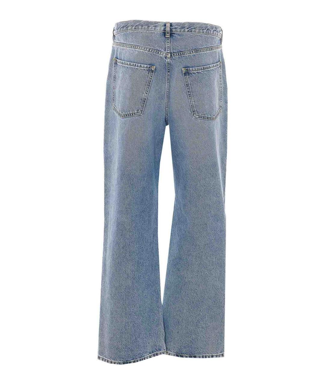 MAISON MARGIELA Синие хлопковые прямые джинсы, фото 2