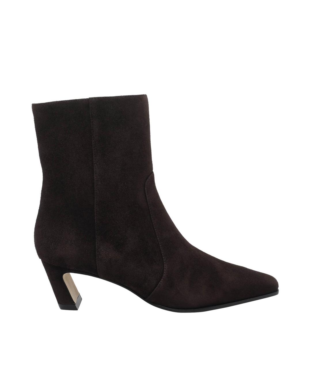 STUART WEITZMAN Коричневые замшевые ботильоны, фото 1