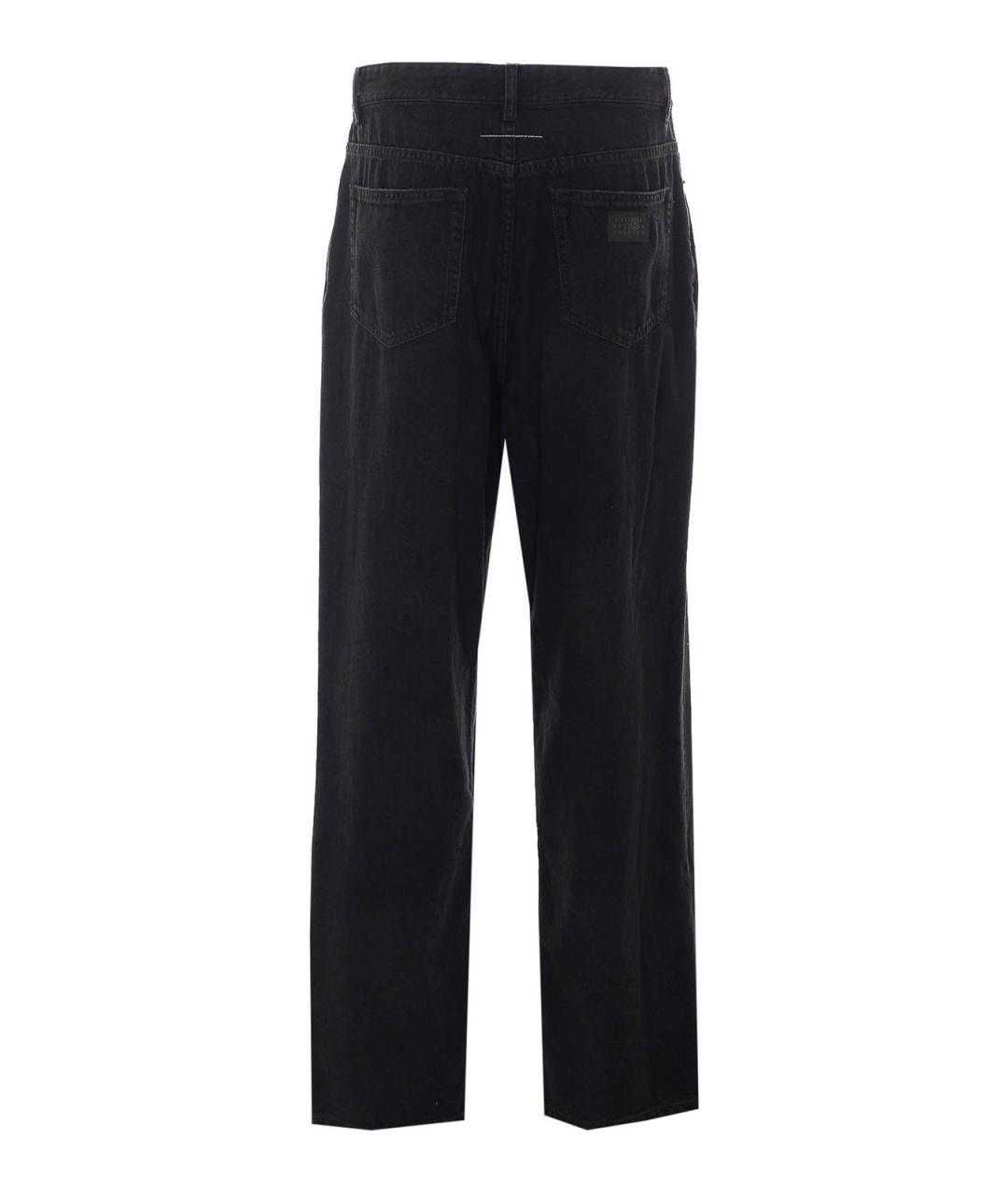 MM6 MAISON MARGIELA Черные хлопко-полиэстеровые прямые джинсы, фото 2