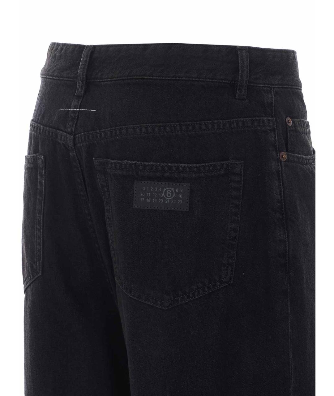 MM6 MAISON MARGIELA Черные хлопко-полиэстеровые прямые джинсы, фото 3