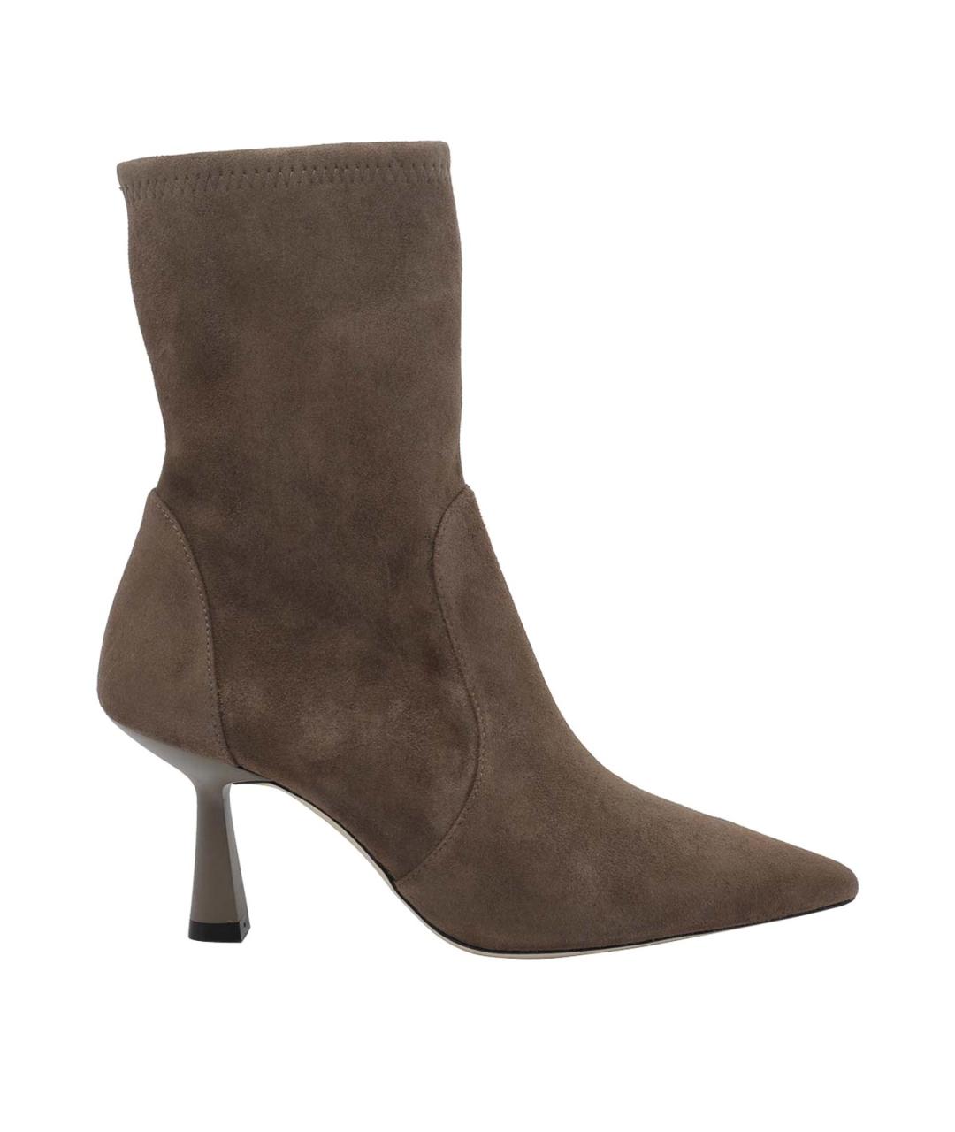 STUART WEITZMAN Коричневые замшевые ботильоны, фото 1