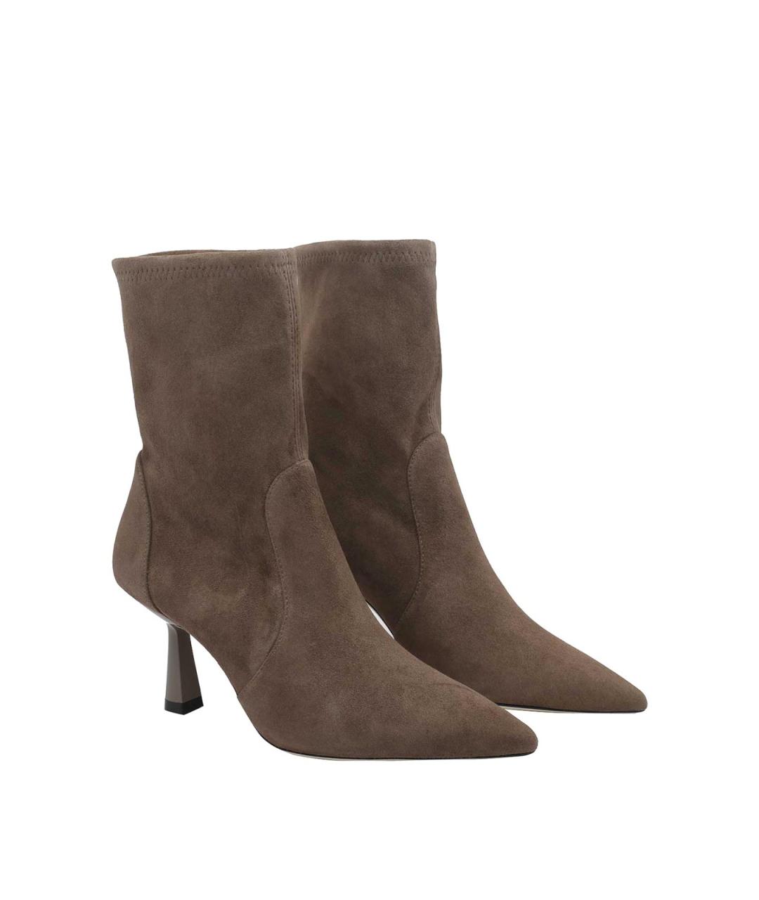 STUART WEITZMAN Коричневые замшевые ботильоны, фото 2