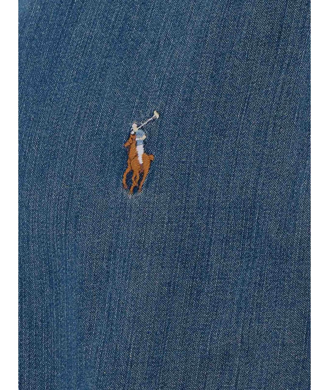 POLO RALPH LAUREN Синяя хлопковая кэжуал рубашка, фото 3