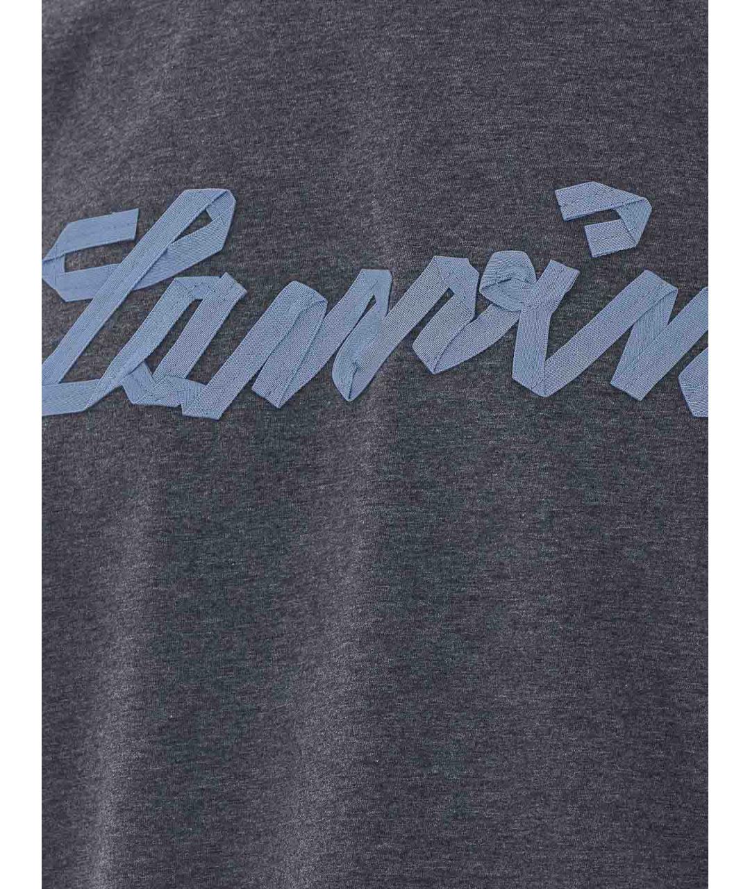 LANVIN Серая хлопковая футболка, фото 3