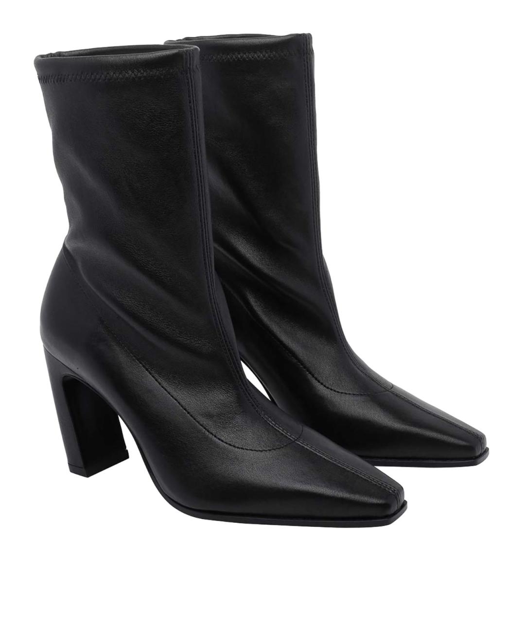 STUART WEITZMAN Черные кожаные ботильоны, фото 2