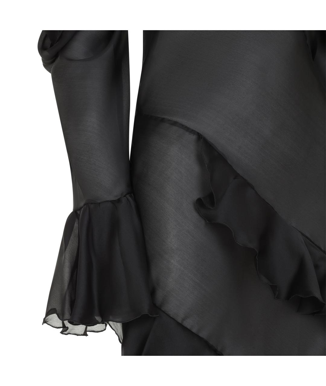 ROBERTO CAVALLI Черное шелковое платье, фото 4