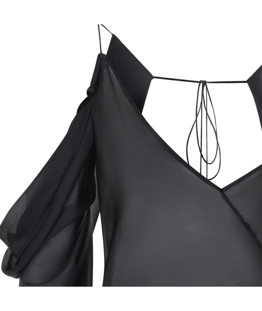 ROBERTO CAVALLI Черное шелковое платье, фото 3